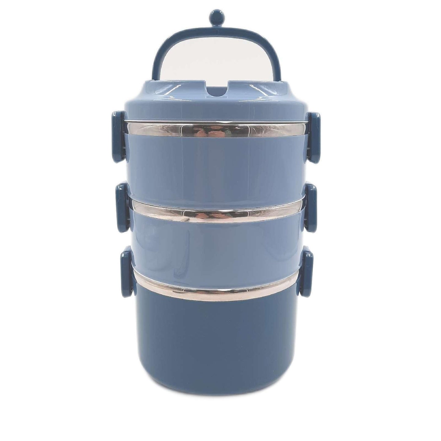 Sanqiahome Lunchbox Mehrwegbehälter Haushalt Edelstahl Auslaufsicher Stapelbar Blau