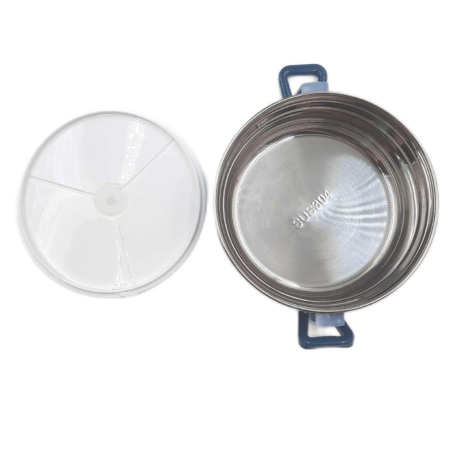 Sanqiahome Lunchbox Mehrwegbehälter Haushalt Edelstahl Auslaufsicher Stapelbar Blau