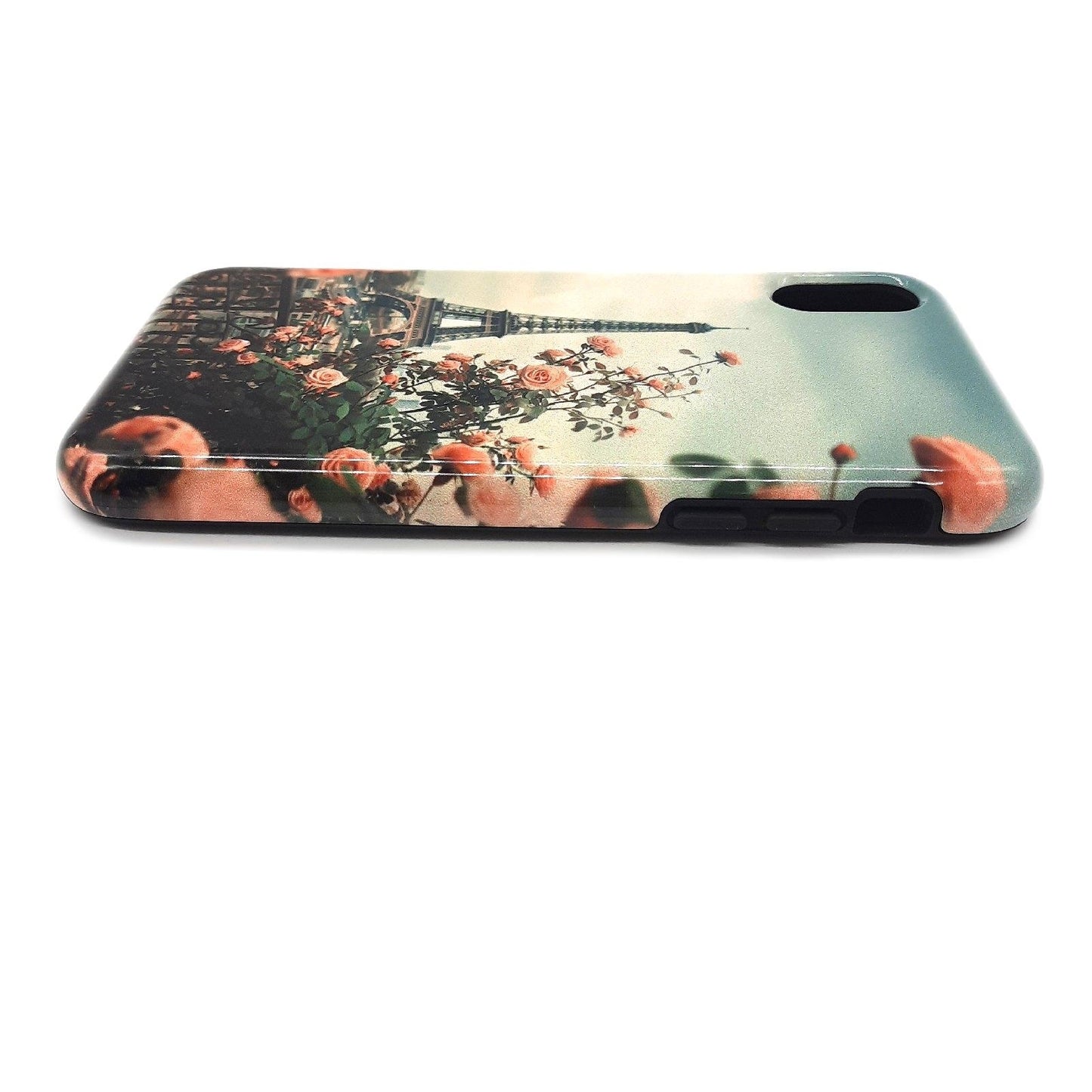 Eiffelturm Handyhülle Schutz Hülle iPhone XXS Vintage Paris Rosen Stil