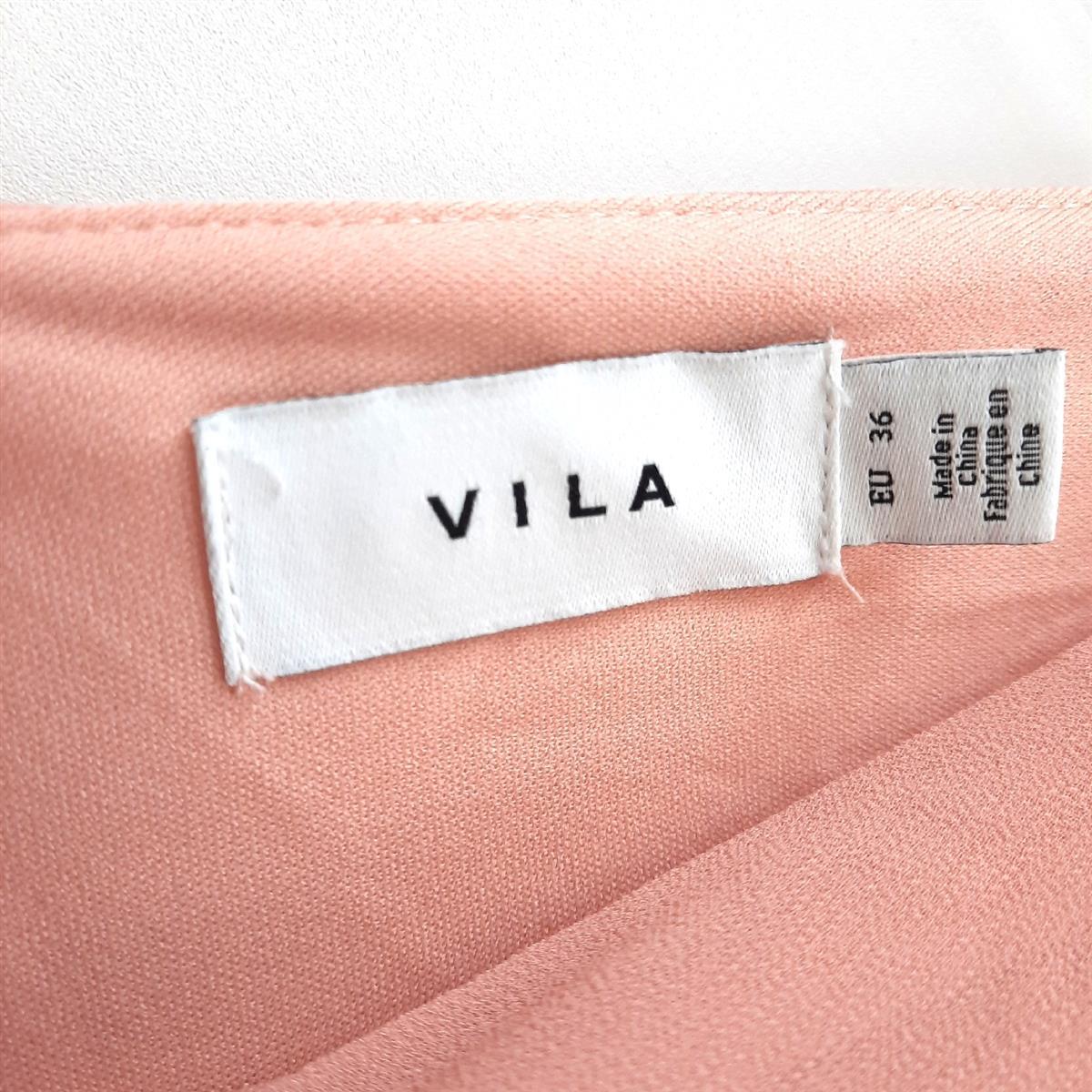Vila Abendkleid Damenmode VIMILINA Lang Elegant Romantisch Misty Rose Größe 36