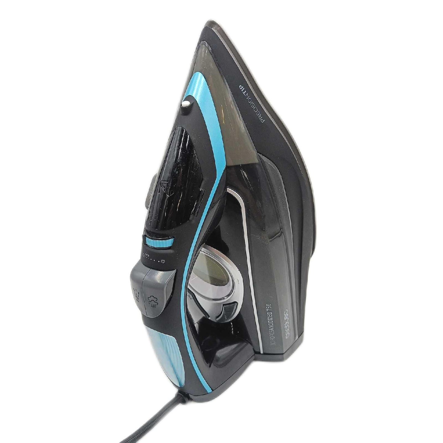 Cecotec Dampfbügeleisen 3D ForceAnodized 750 Smart. 3100 W, Doppelt eloxierte Bügelsohle. Dauerdampf 55 gr/min und Dampfstoß 200 gr/min. LCD Bildschirm. Anti-Kalk, Auto-Off, 400-ml-Tank, Eco-Modus