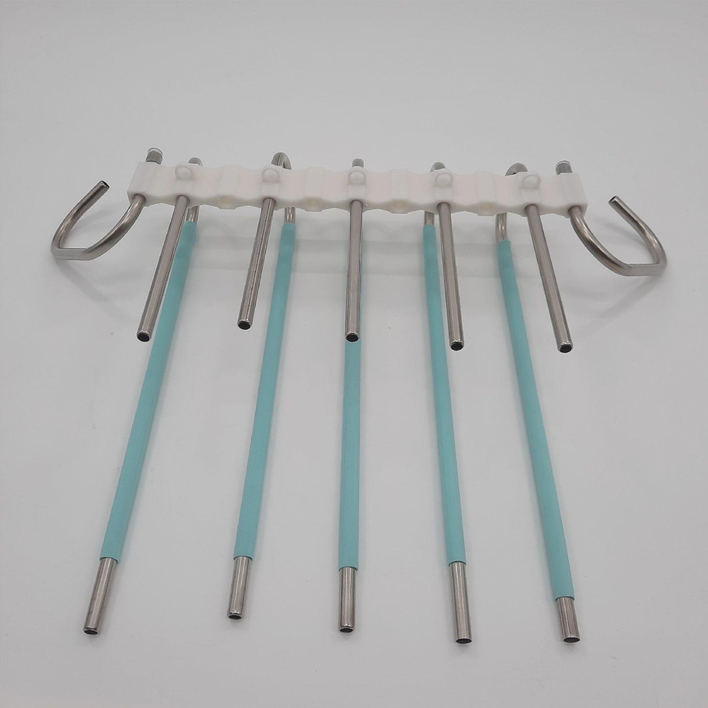 devesanter Hosenbügel Kleiderbügel Aufbewahrung grün mit 10 Clips platzsparend rutschfest für Schals Jeans Hosen Handtücher Set 2 Stück