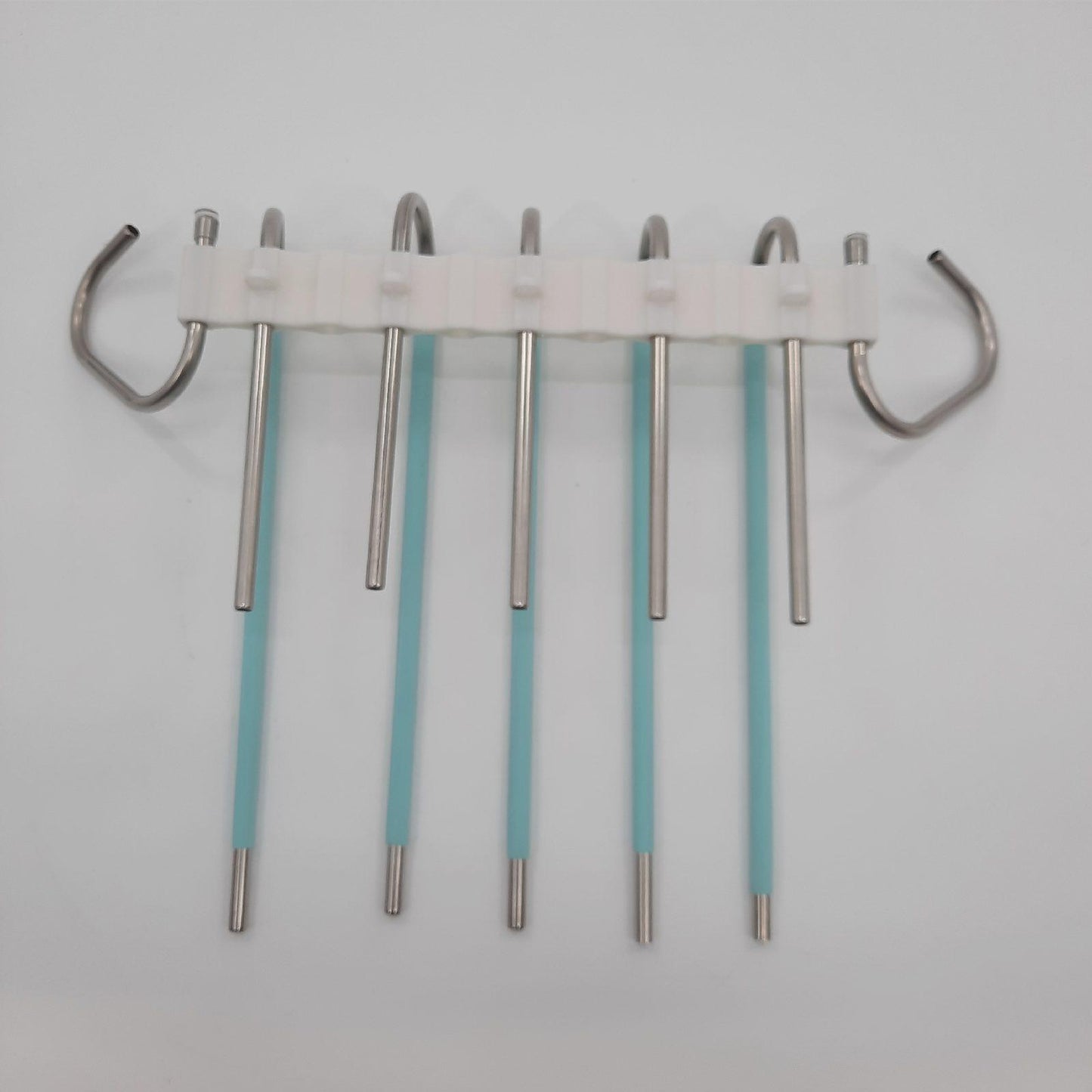 devesanter Hosenbügel Kleiderbügel Aufbewahrung grün mit 10 Clips platzsparend rutschfest für Schals Jeans Hosen Handtücher Set 2 Stück