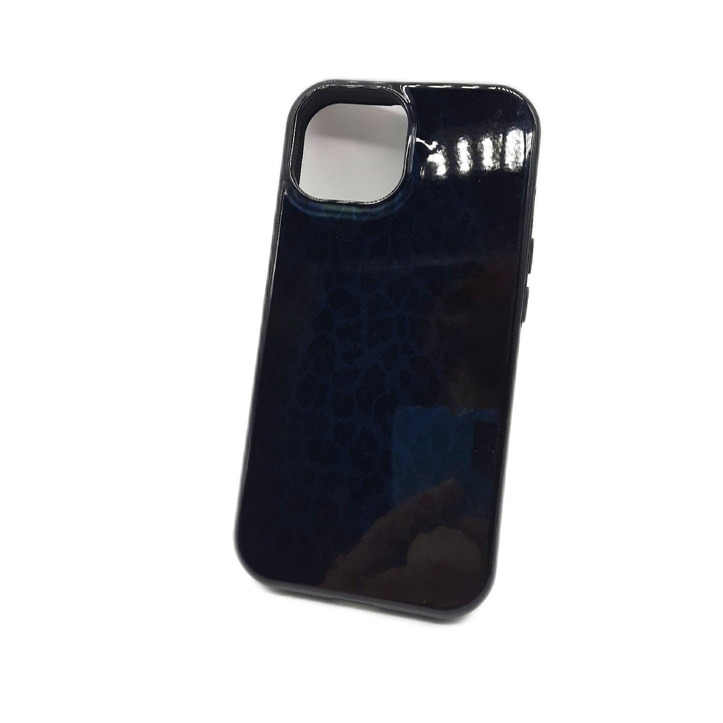 Print Leopard Hülle iPhone 15 Handyhüllen Schwarz Weiß Gepard Muster Tiermotiv Accessoire