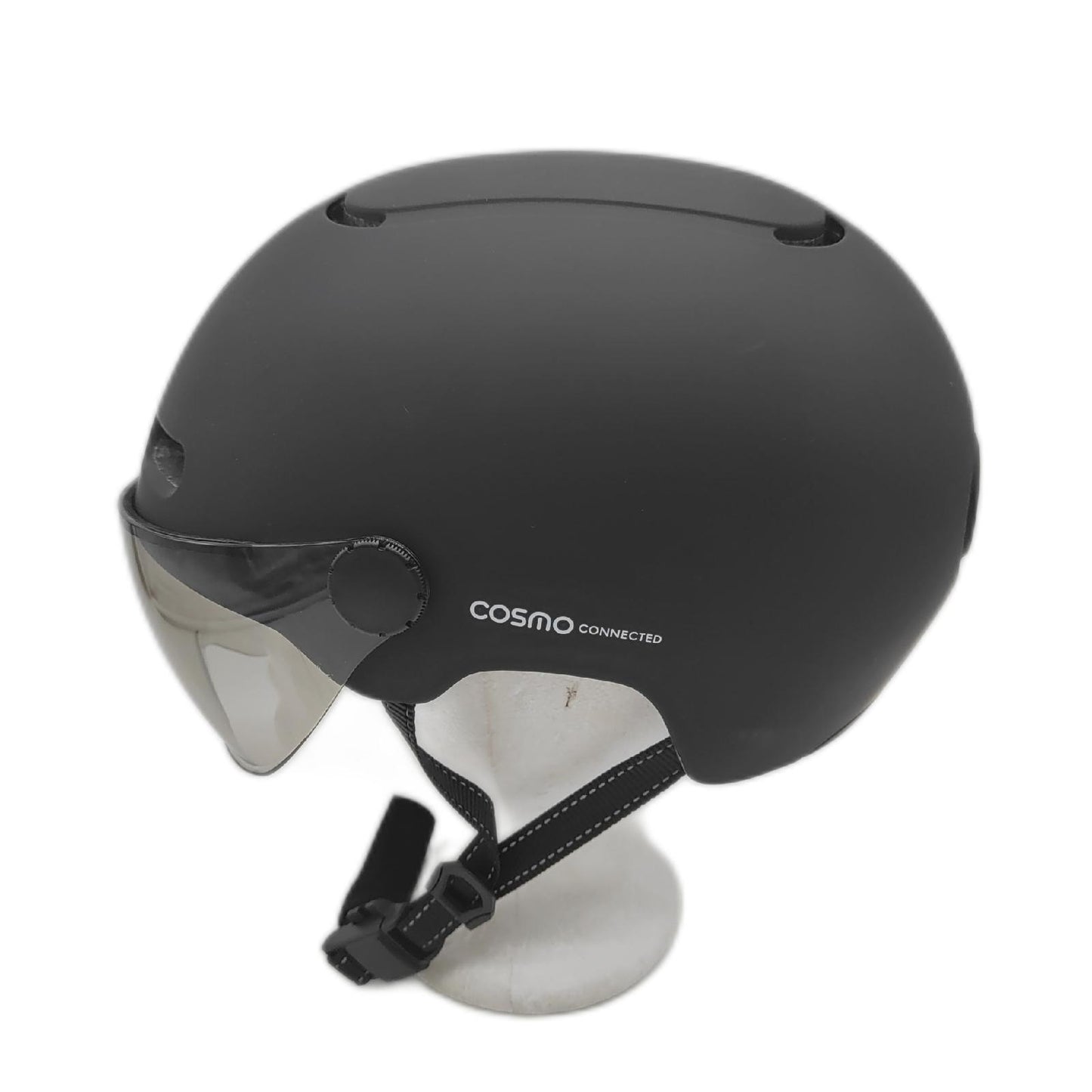 Cosmo Connected Helm Fahrrad Roller Visier Mattschwarz Größe Einzigartig Sicherheit