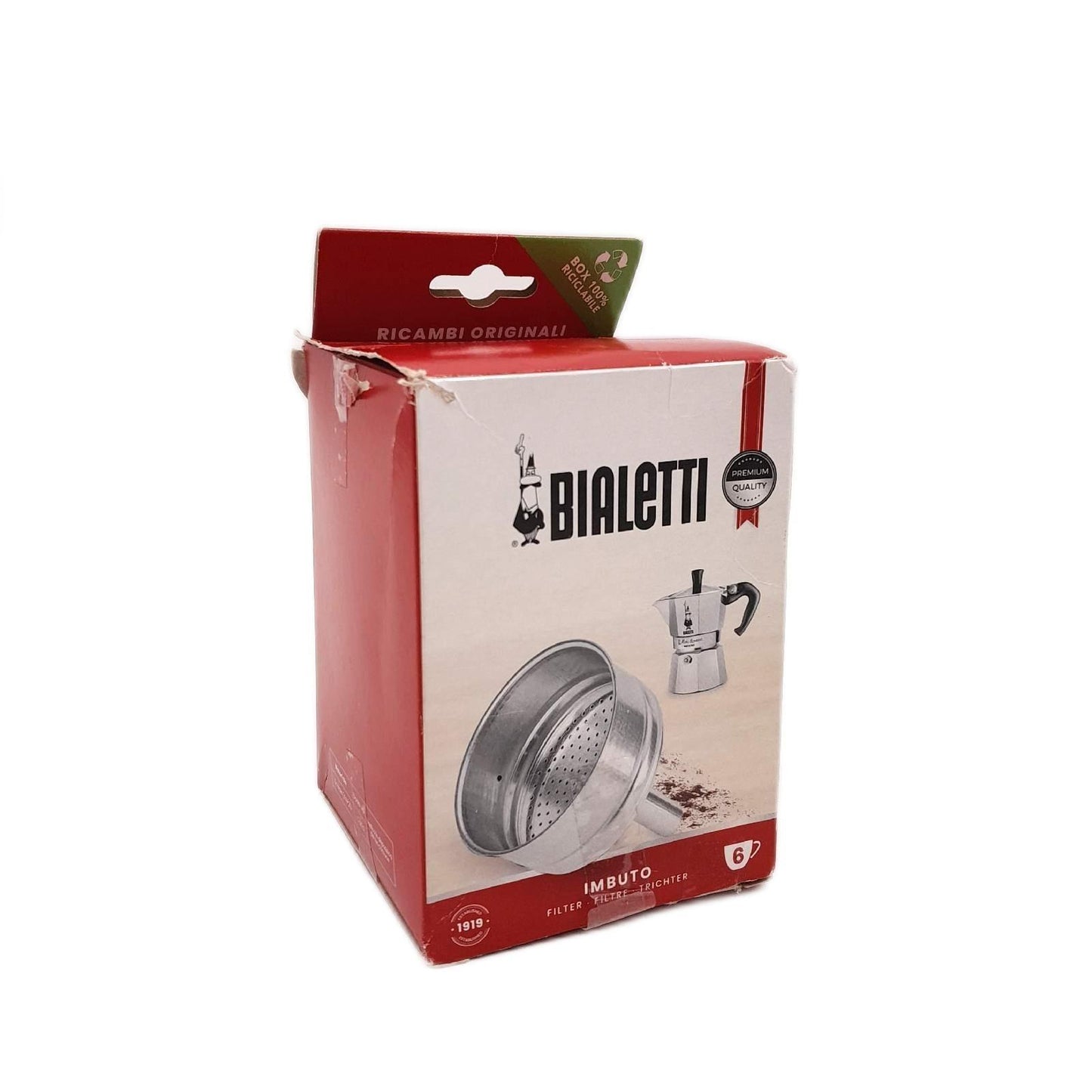 Bialetti Ricambi, Includes 1 Funnel Filter, Compatible with Moka Express, Fiammetta, Break, Dama, Moka Timer and Rainbow (6 Cups)