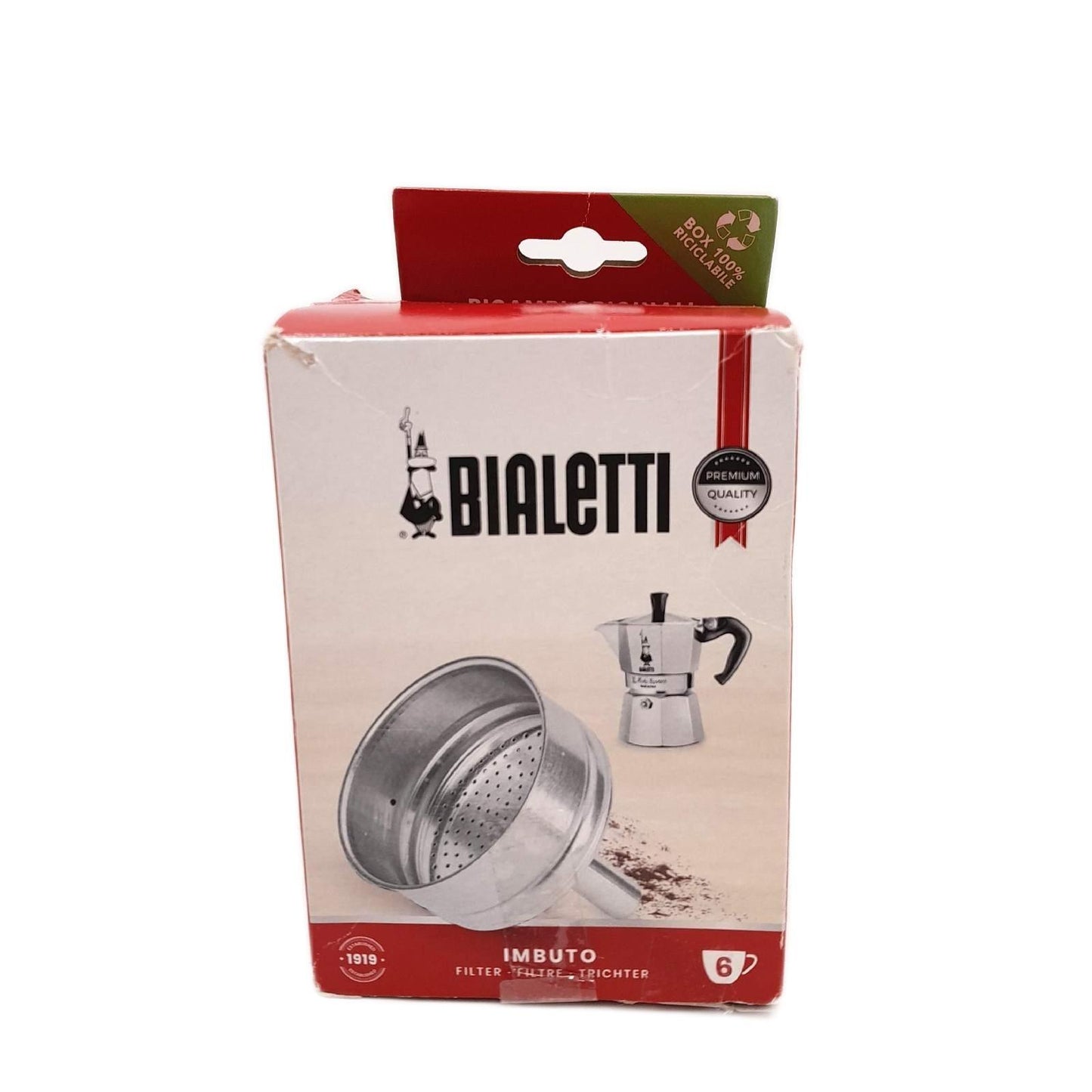 Bialetti Ricambi, Includes 1 Funnel Filter, Compatible with Moka Express, Fiammetta, Break, Dama, Moka Timer and Rainbow (6 Cups)