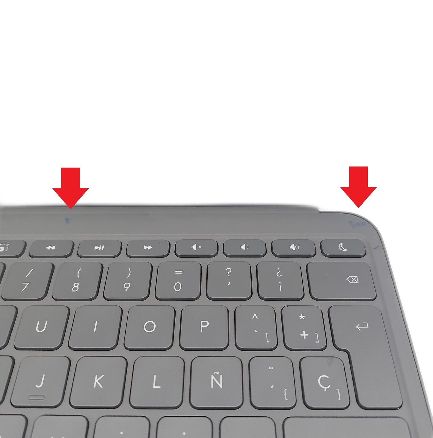 Logi Tastatur Hülle iPad Air Spanisches Layout QWERTY Eingabegerät Touchpad Schutzhülle
