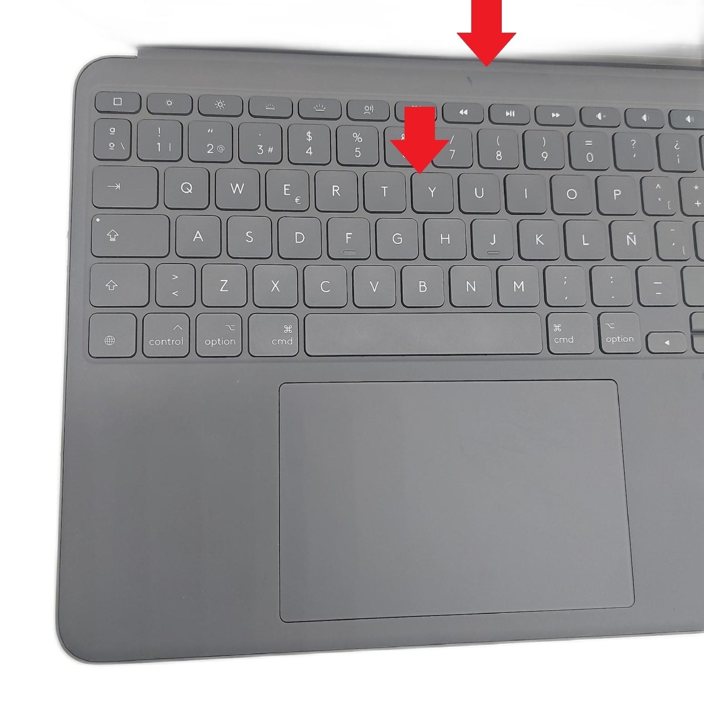 Logi Tastatur Hülle iPad Air Spanisches Layout QWERTY Eingabegerät Touchpad Schutzhülle