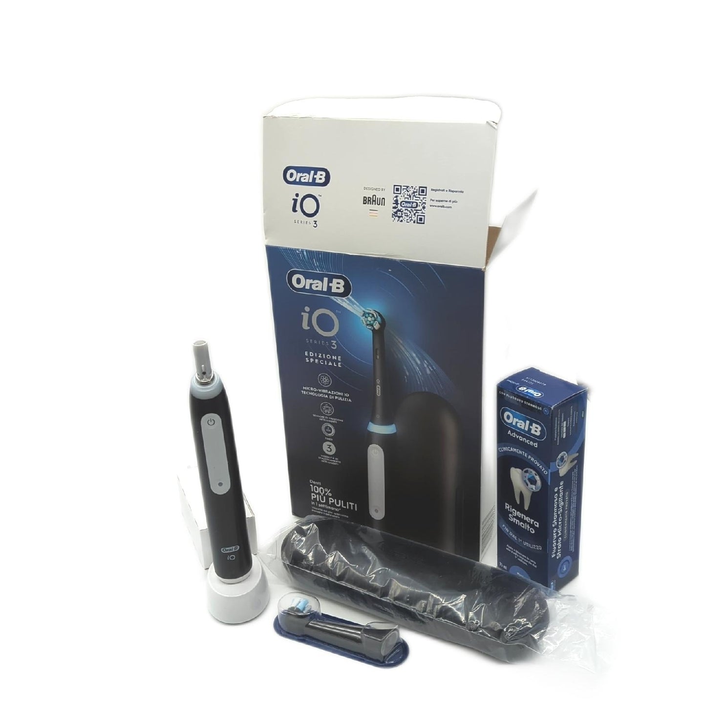 Oral B elektrische Zahnbürste Zahnpflege iO 3 schwarz Reinigungstechnologie