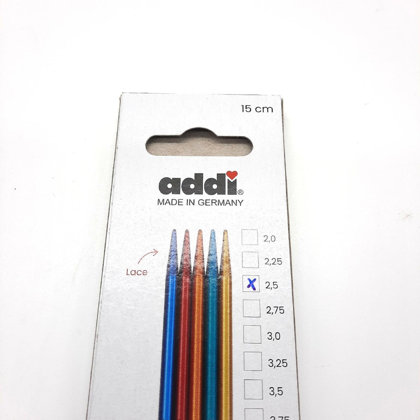Addi Nadelspiel Aluminium Mehrfarbig 15cm 2.5mm Gerade Stricknadeln