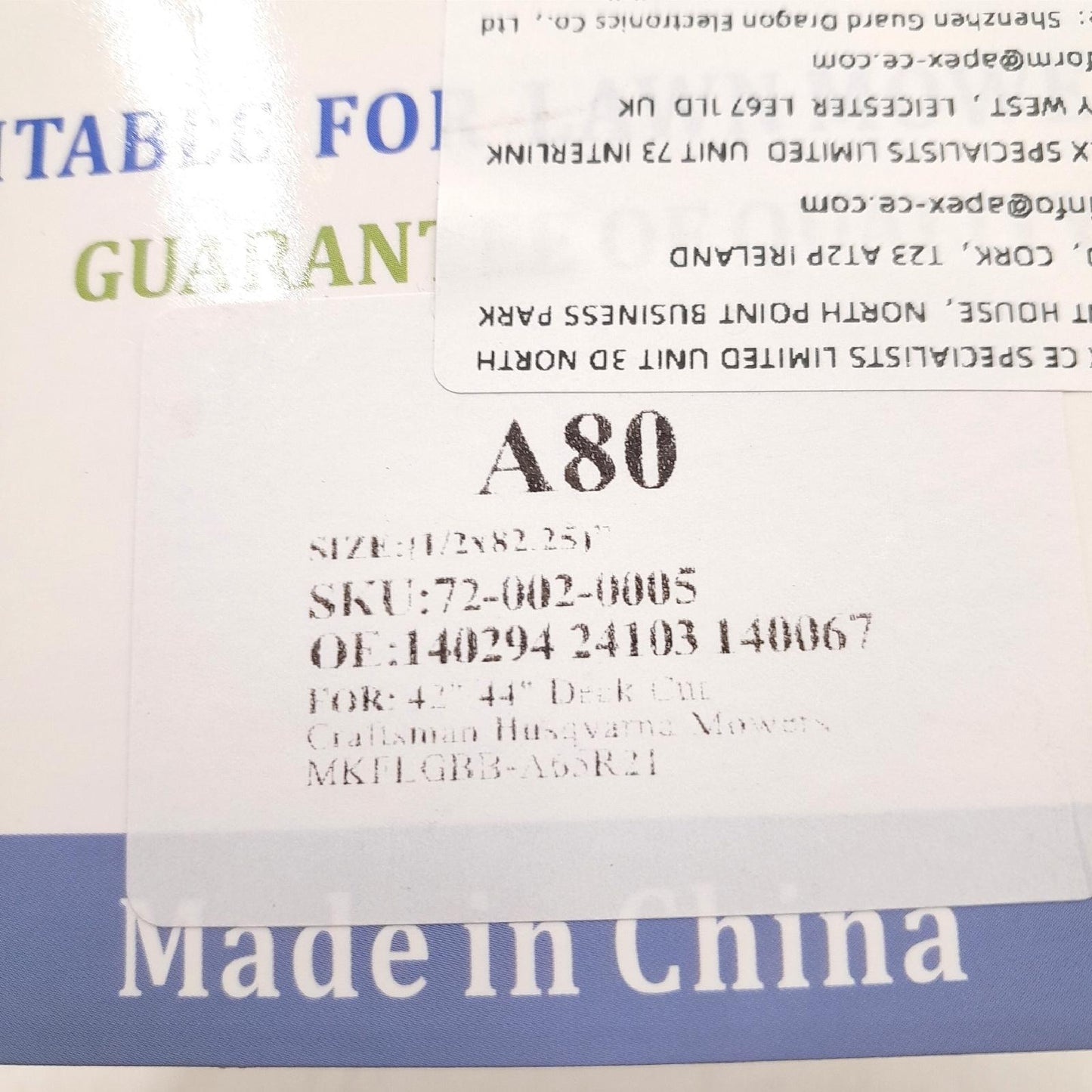 Rasentraktor Antriebsriemen für Aufsitzmäher, Ersatzriemen für CUB CADET, MTD 954-0498 754-0498, (1/2 x 67 Zoll) (A65), hergestellt mit Kevlar A series A80