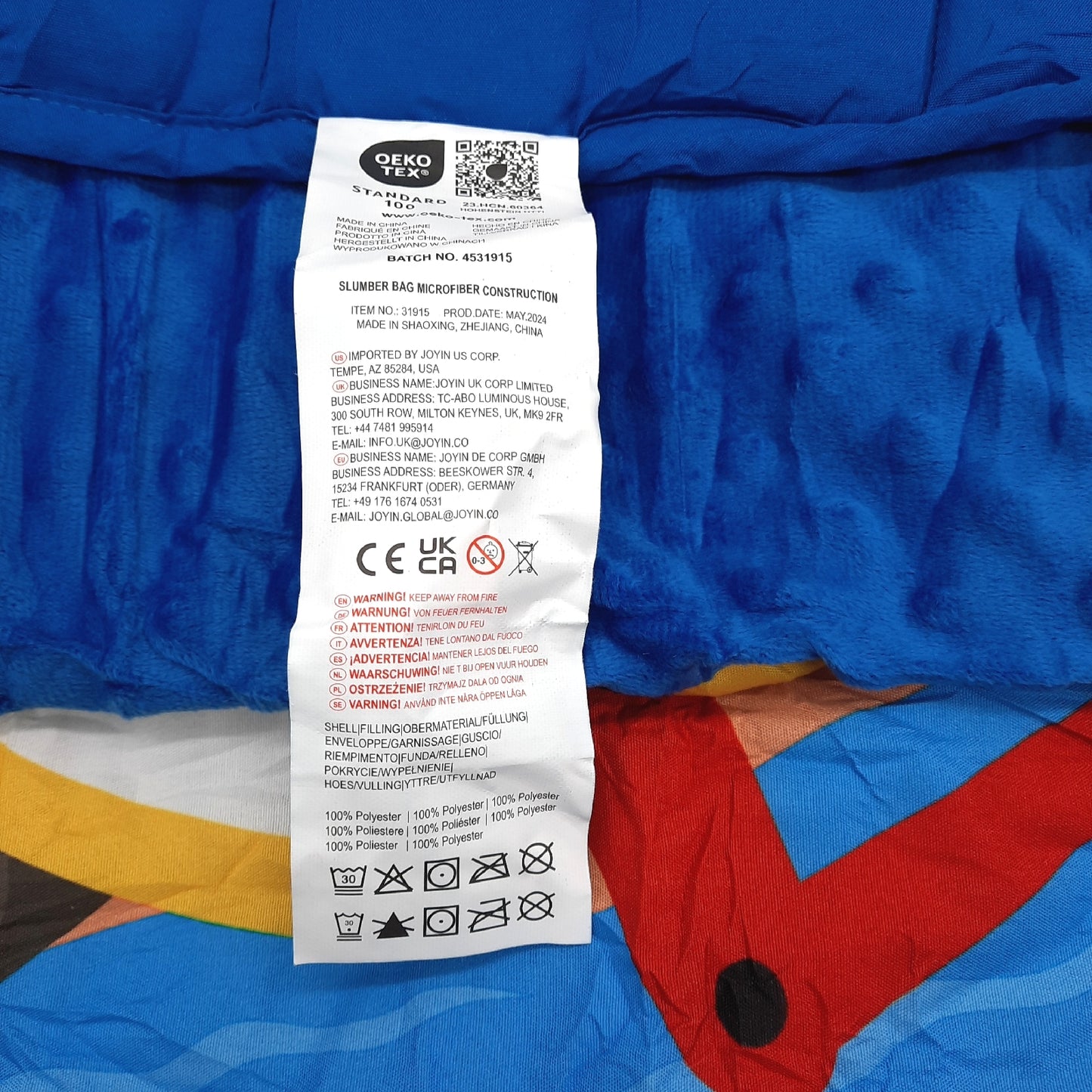 Joiedomi Kinderschlafsack Schlafen Textilien 139 x 51 cm weich bequem für Kinder