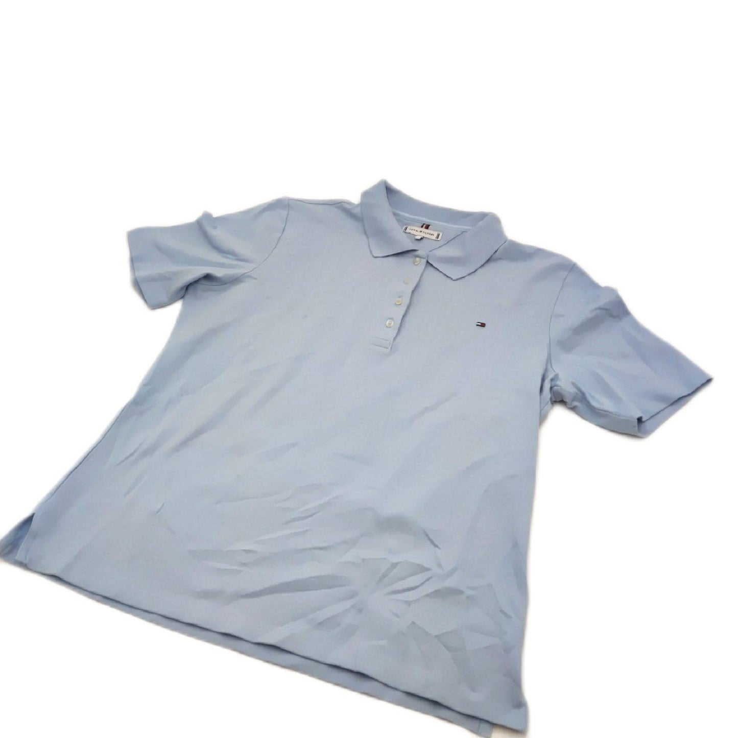 Tommy Hilfiger Damen Poloshirt Kurzarm 1985 Pique Regular Fit, Blau (Breezy Blue), L