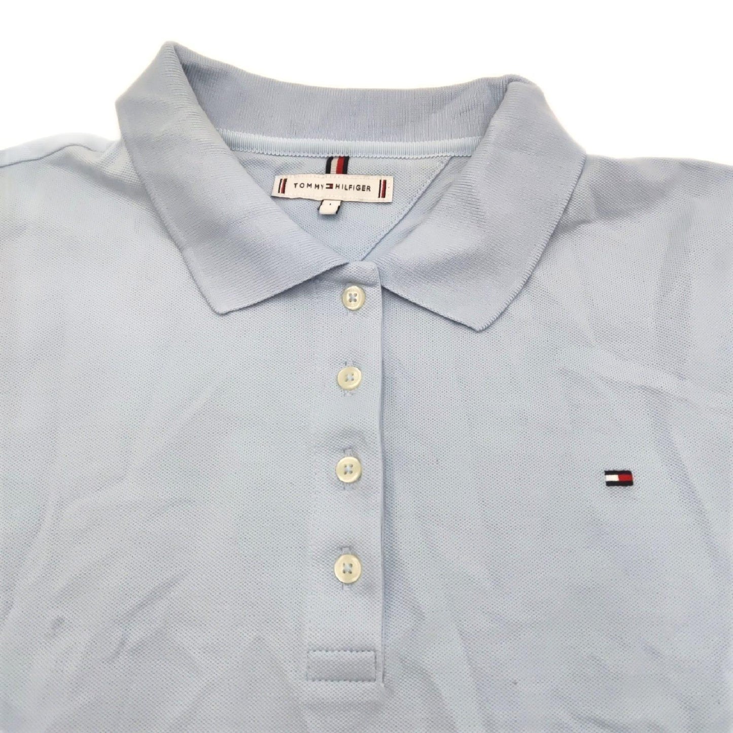 Tommy Hilfiger Damen Poloshirt Kurzarm 1985 Pique Regular Fit, Blau (Breezy Blue), L