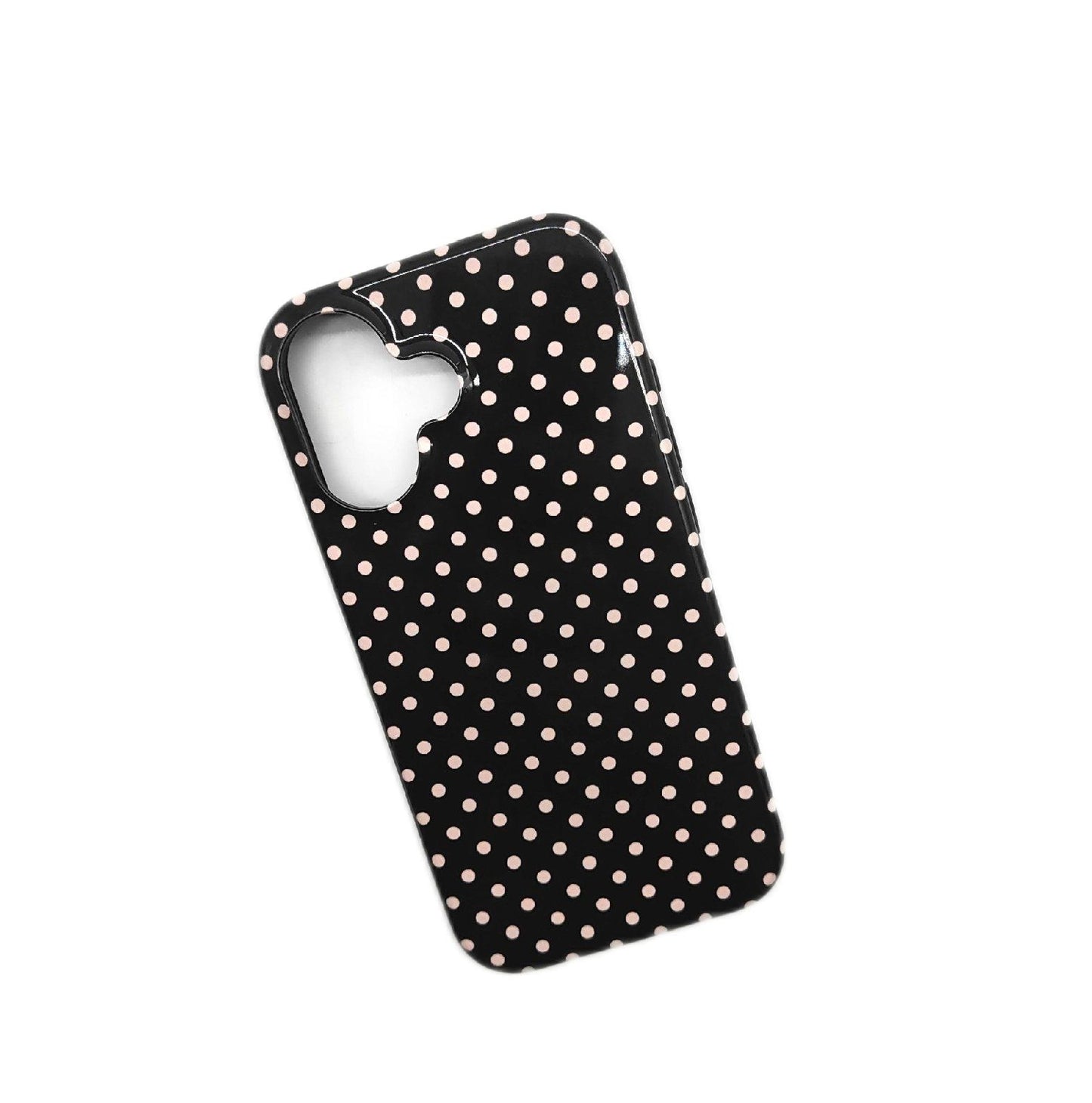 Apple iPhone Hülle Handy Zubehör iPhone 16 Braun Polka Dots Bohemian Stil kab