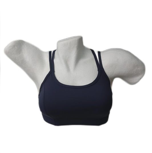 Amazon Essentials BRA Damen Sport BH mit leichter Stuetzkraft Trägerruecken Fitness Studio Marineblau XS