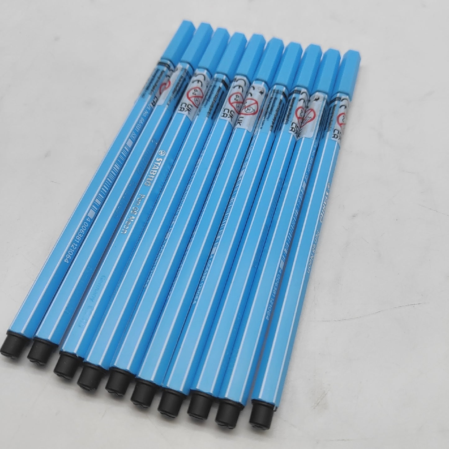 STABILO Filzstift Schreibgeräte Stifte 68 neonblau leuchtend für Schule und Büro