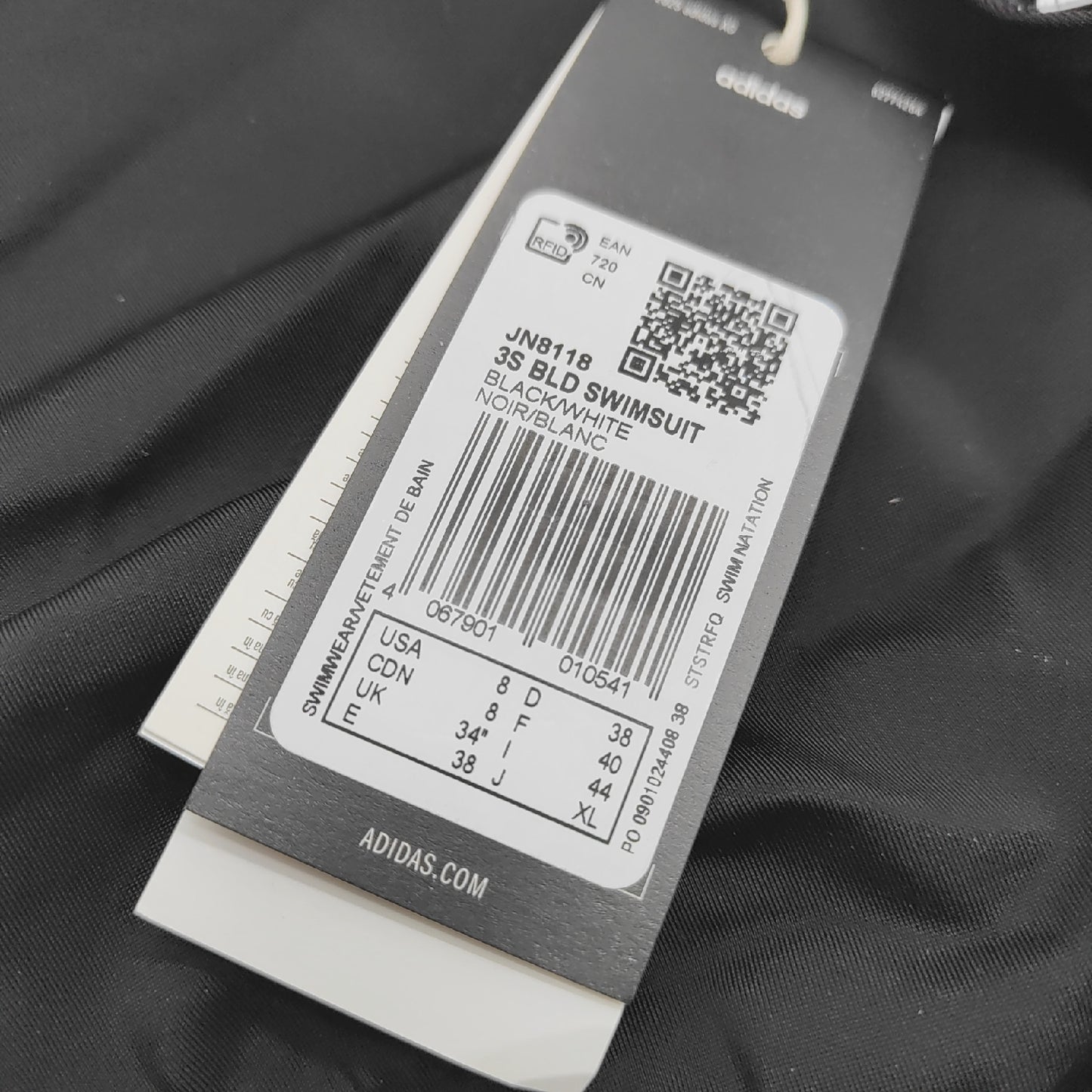 Adidas Badeanzug Damen Sportbekleidung 3 Streifen C Back Schwarz Weiß Bades