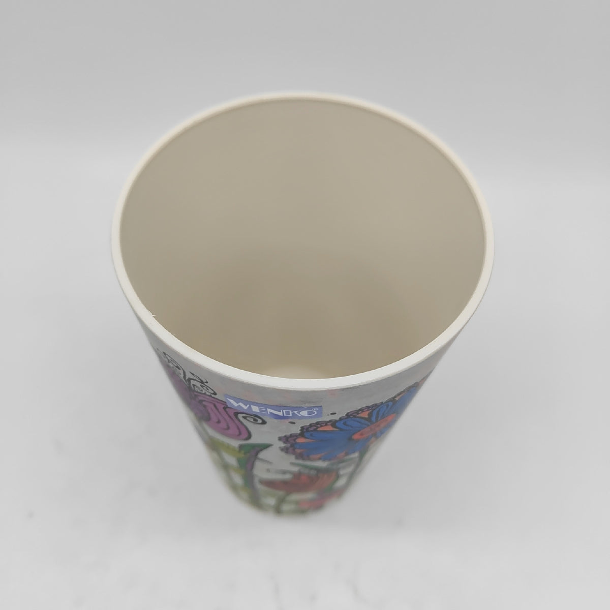 W KO Blumenvase Wohnaccessoires Bambus Vase mit Blumenmuster florale Dekoration elegant