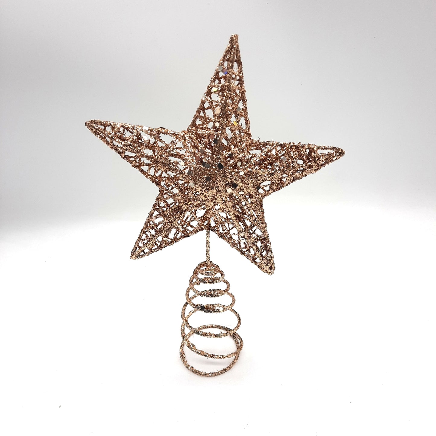 KEYIDO Weihnachtsbaumspitze Dekoration Stern Champagner Metall festlich elegant für Weihnachtsbaum