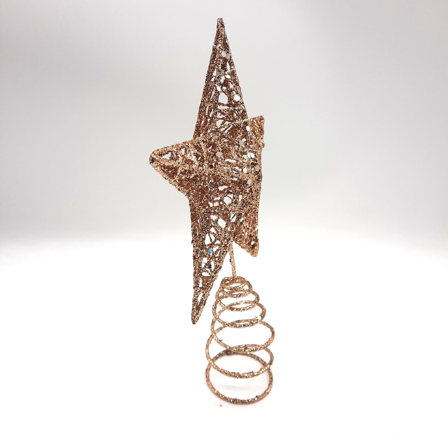 KEYIDO Weihnachtsbaumspitze Dekoration Stern Champagner Metall festlich elegant für Weihnachtsbaum