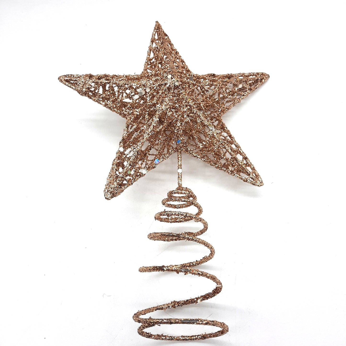 KEYIDO Weihnachtsbaumspitze Dekoration Stern Champagner Metall festlich elegant für Weihnachtsbaum