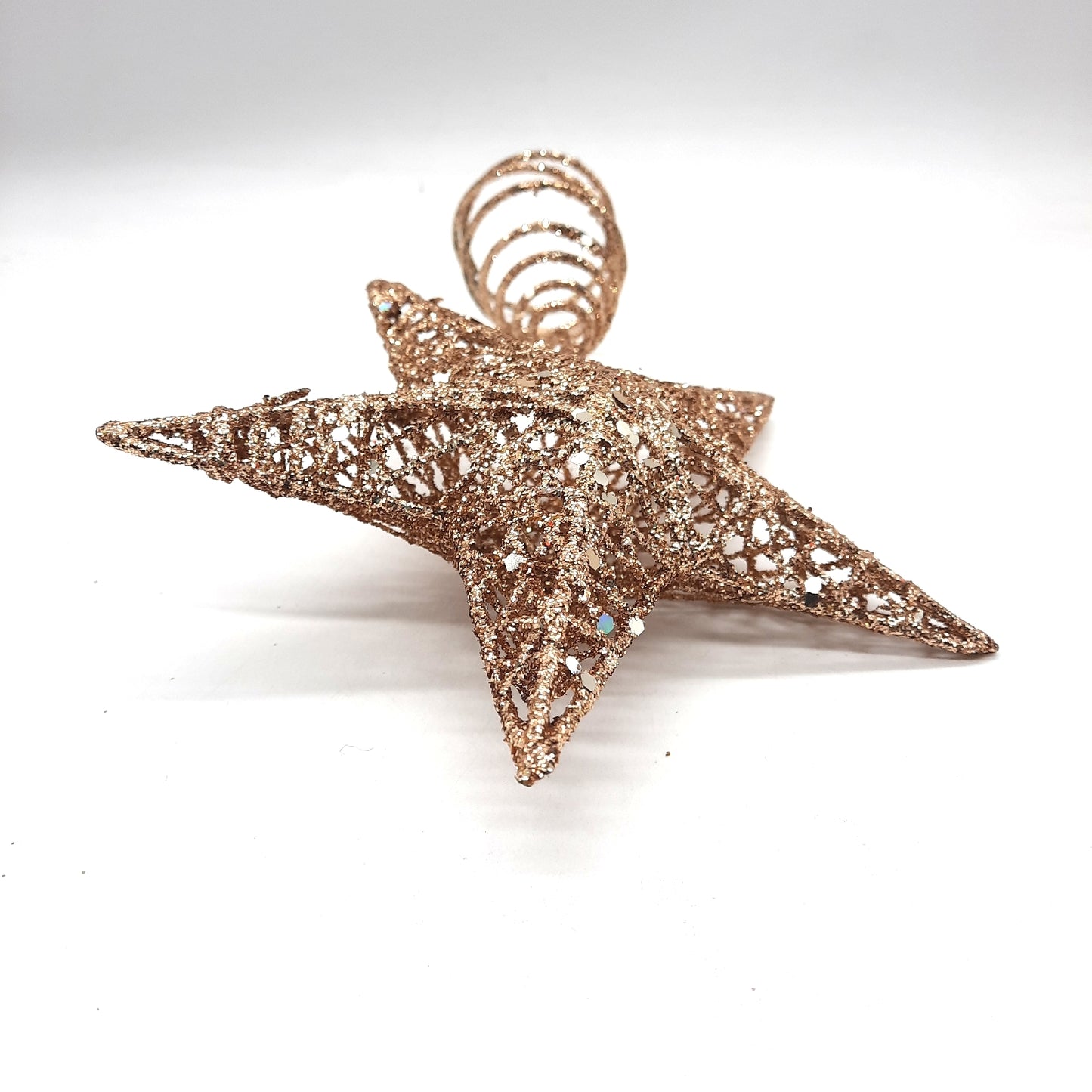 KEYIDO Weihnachtsbaumspitze Dekoration Stern Champagner Metall festlich elegant für Weihnachtsbaum