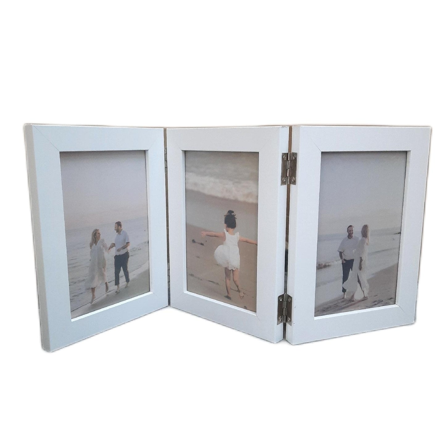 Feelhap Bilderrahmen Collage Holz Weiß 3 Bilderrahmen Holz für 3 Fotos Fotowand Dekoration Wohnaccessoires