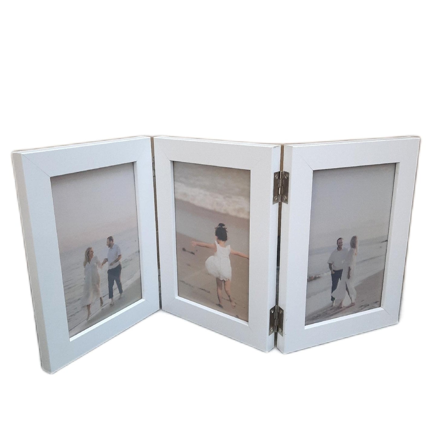 Feelhap Bilderrahmen Collage Holz Weiß 3 Bilderrahmen Holz für 3 Fotos Fotowand Dekoration Wohnaccessoires
