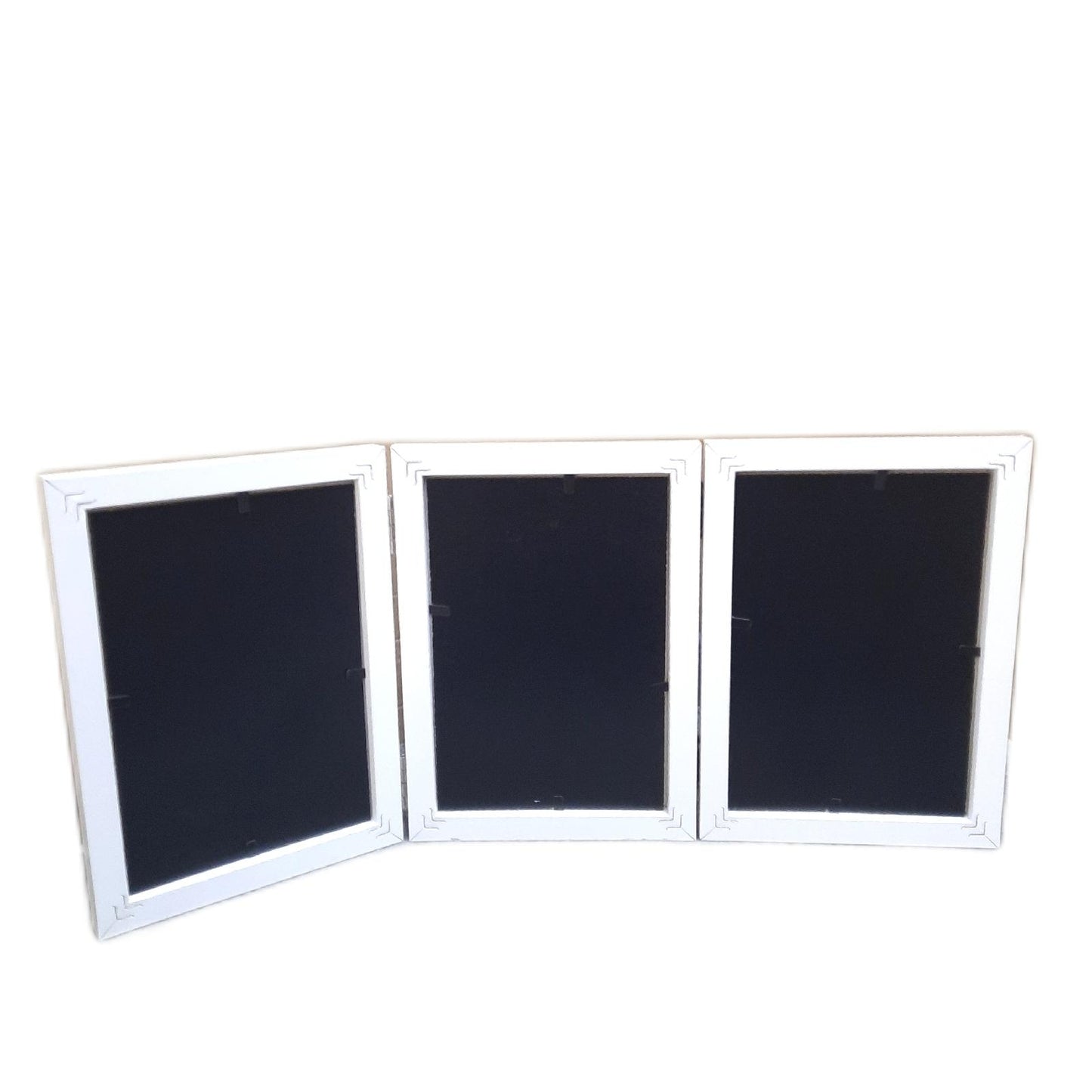 Feelhap Bilderrahmen Collage Holz Weiß 3 Bilderrahmen Holz für 3 Fotos Fotowand Dekoration Wohnaccessoires