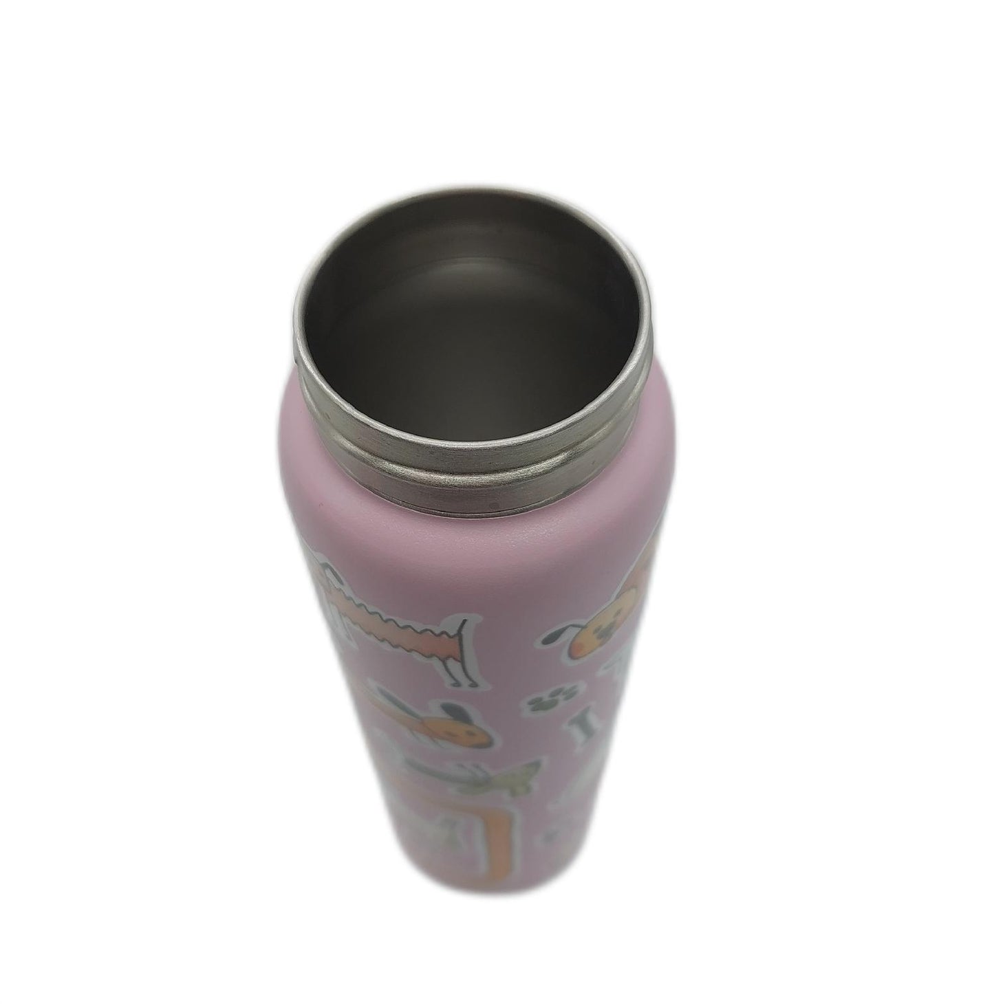 ion8 Trinkflasche Stahl Isolierflasche 600 ml Klappdeckel Rosa Hunde Outdoor Sport