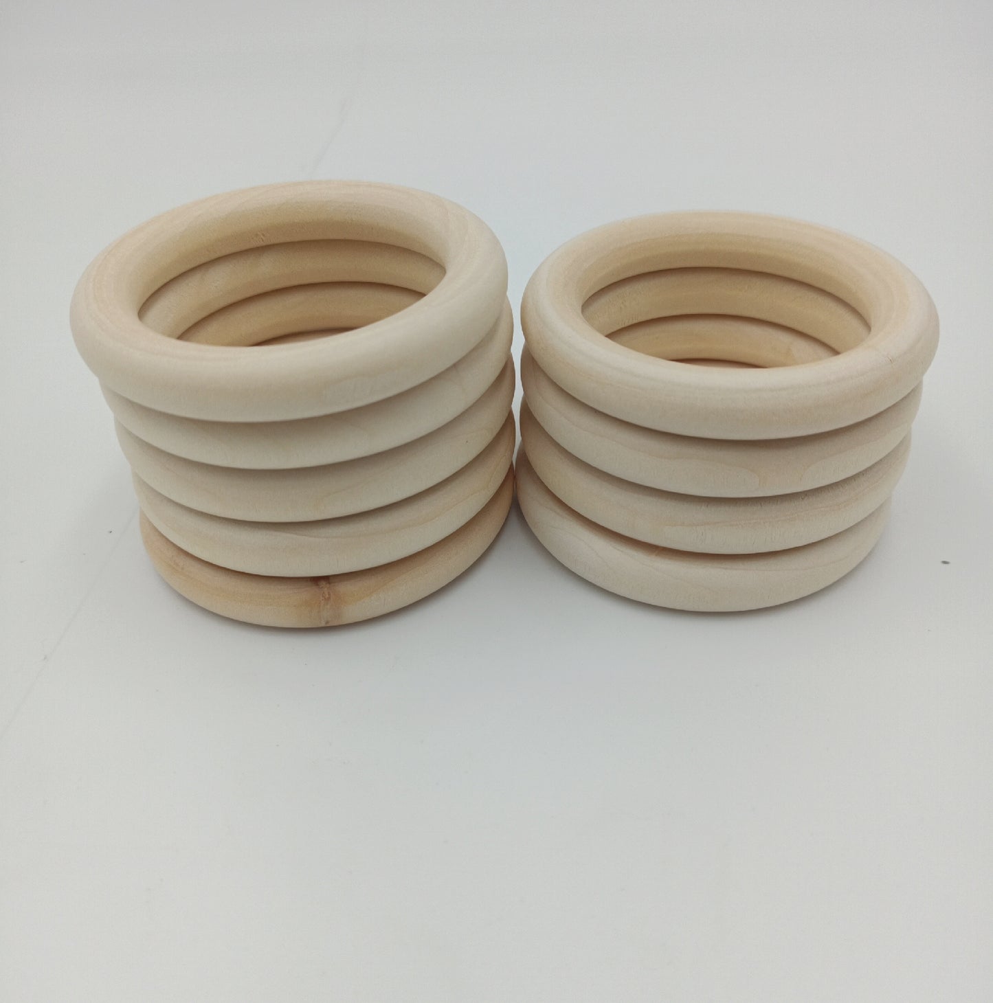9 Stücke 70mm Holzringe für DIY Bastelprojekte Natürliche Farbe