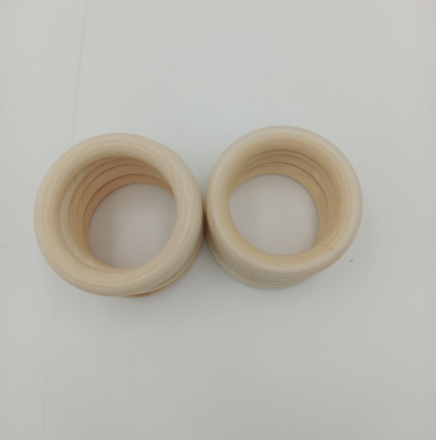 9 Stücke 70mm Holzringe für DIY Bastelprojekte Natürliche Farbe