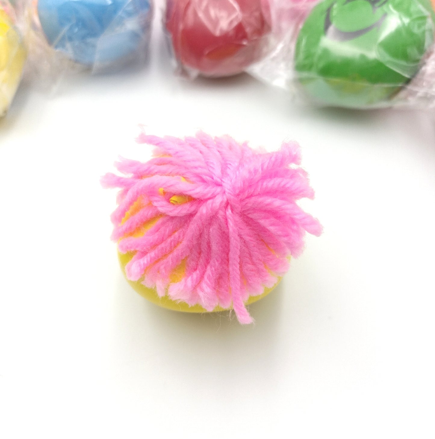 Relaxdays Stressball Set Antistress Knetball Grimasse Haare Spaß Entspannung Ball 8 cm 12er