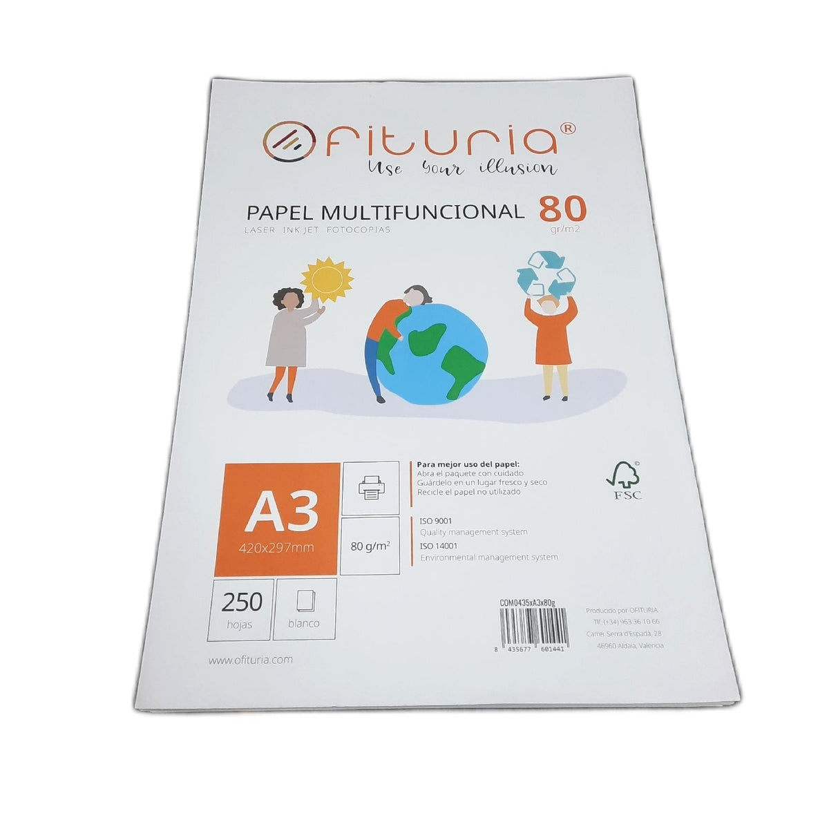 Packung mit 80 g A3-Blättern  250 Blatt  weißes Multifunktionspapier für Schule und Laborals  ideal für Laserdrucker  Tintenstrahldrucker oder Kopierer - Ofituria