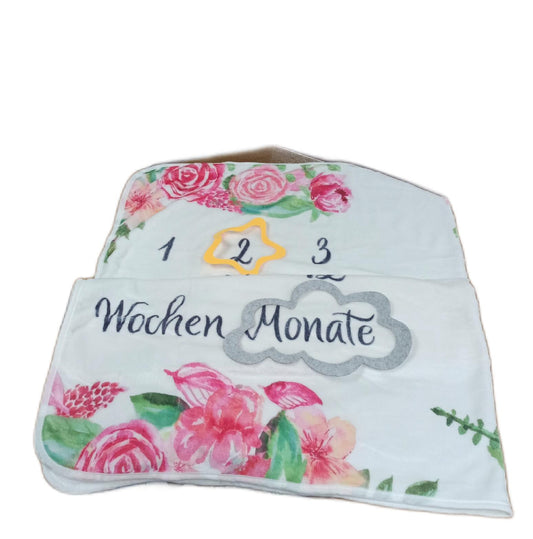ODOXIA Baby Meilenstein Monatsdecke Baby Junge Mädchen Geschenkidee Erinnerung Erinnerungsdecke