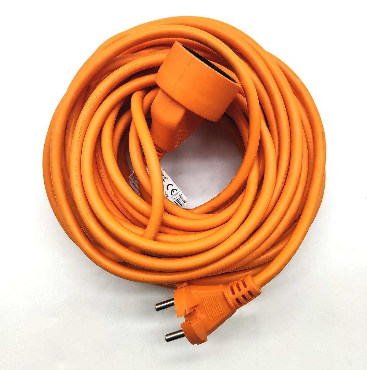 Zenitech - Verlängerungskabel 16A HO5VV-F 2x1,5mm² 3680W / 230V - Perfekt für Rasenmäher & Grills - Widerstandsfähig gegen Witterungsbedingungen - Entspricht den NF- & CE-Normen - Orange - Länge 20m
