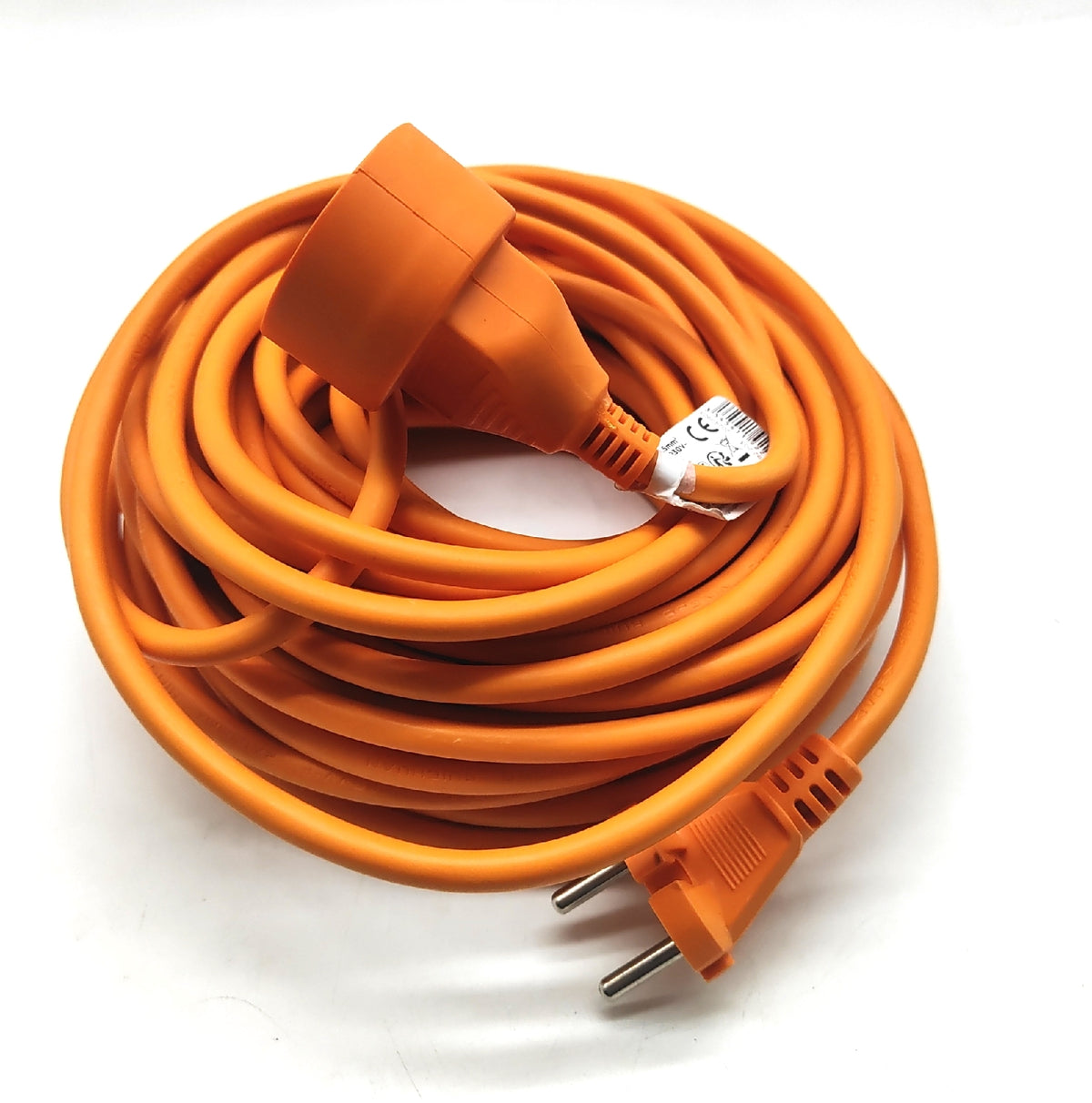 Zenitech - Verlängerungskabel 16A HO5VV-F 2x1,5mm² 3680W / 230V - Perfekt für Rasenmäher & Grills - Widerstandsfähig gegen Witterungsbedingungen - Entspricht den NF- & CE-Normen - Orange - Länge 20m