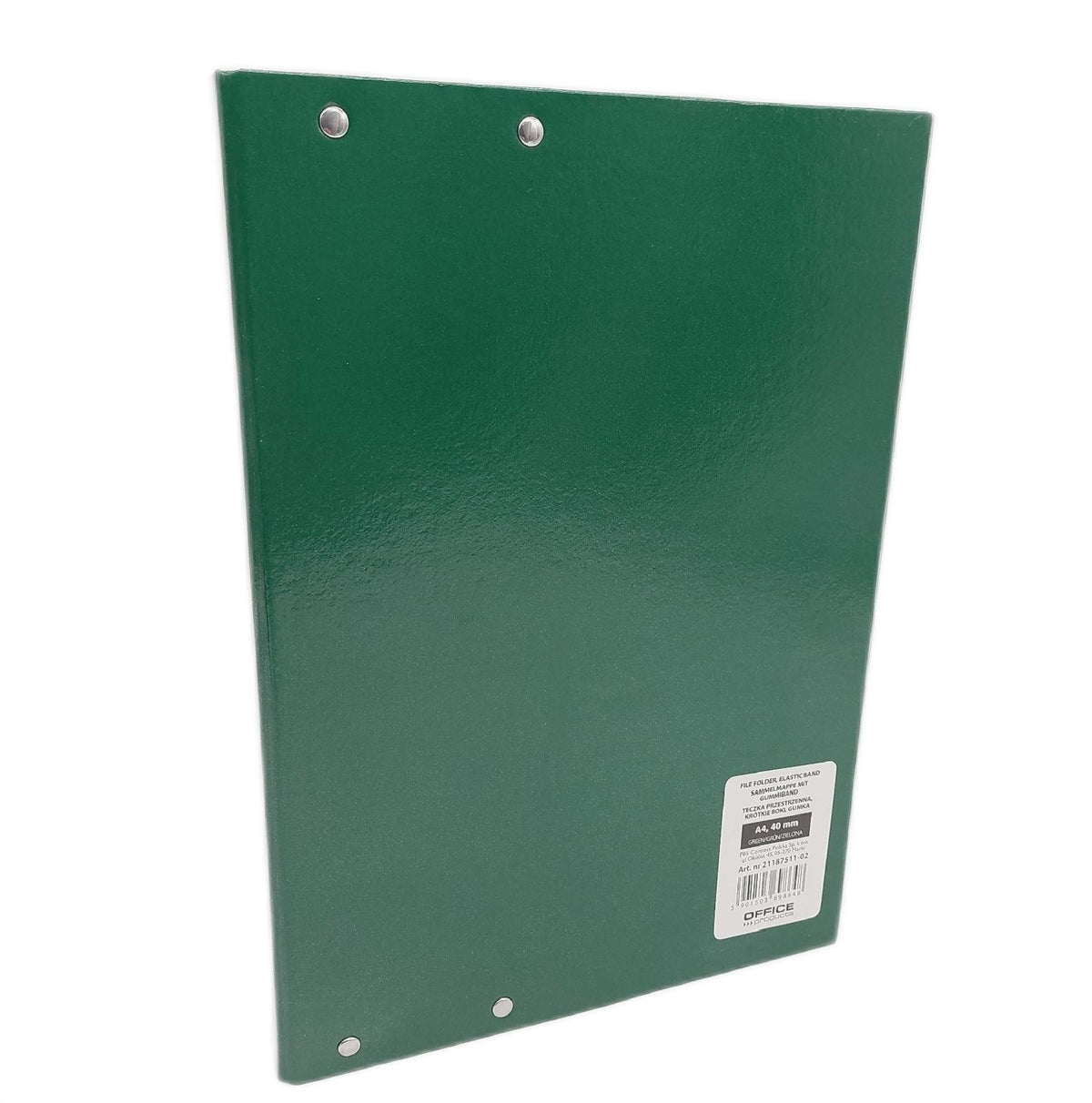 OFFICE PRODUCTS Sammelmappe Erweitert mit Gummiband DIN A4 aus Stark Karton/Rückenbreite: 40mm/ 1 Stück/Grün/PP-Folie beschichtet/Ordnungsmappe Dokumentenmappe Gummizugmappe Einschlagmappe