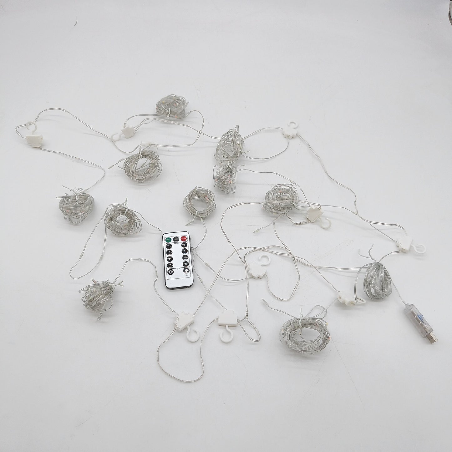 LuJasi Lichtervorhang Beleuchtung 3x3m 300 LED Lichterket