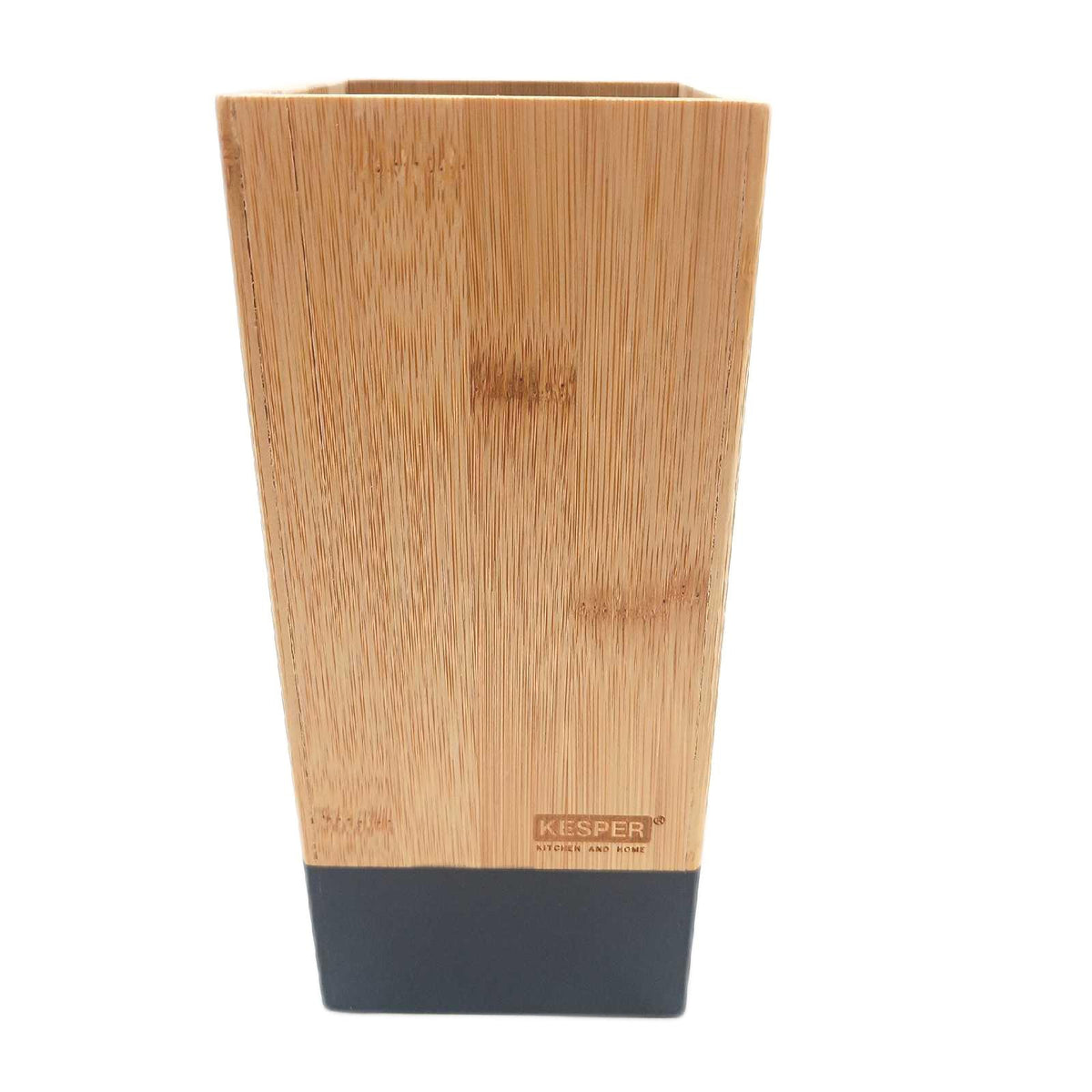 KESPER Messerblock Bambus Kunststoff 10 x 10 cm Braun Schwarz H23 cm leichte Gebrauchsspuren