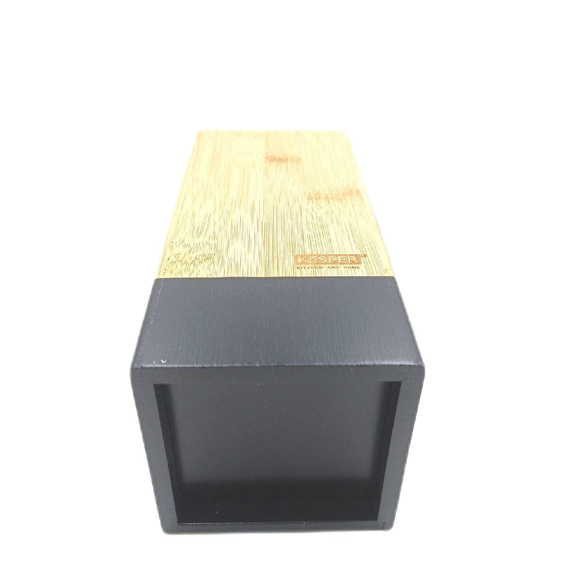 KESPER Messerblock Bambus Kunststoff 10 x 10 cm Braun Schwarz H23 cm leichte Gebrauchsspuren