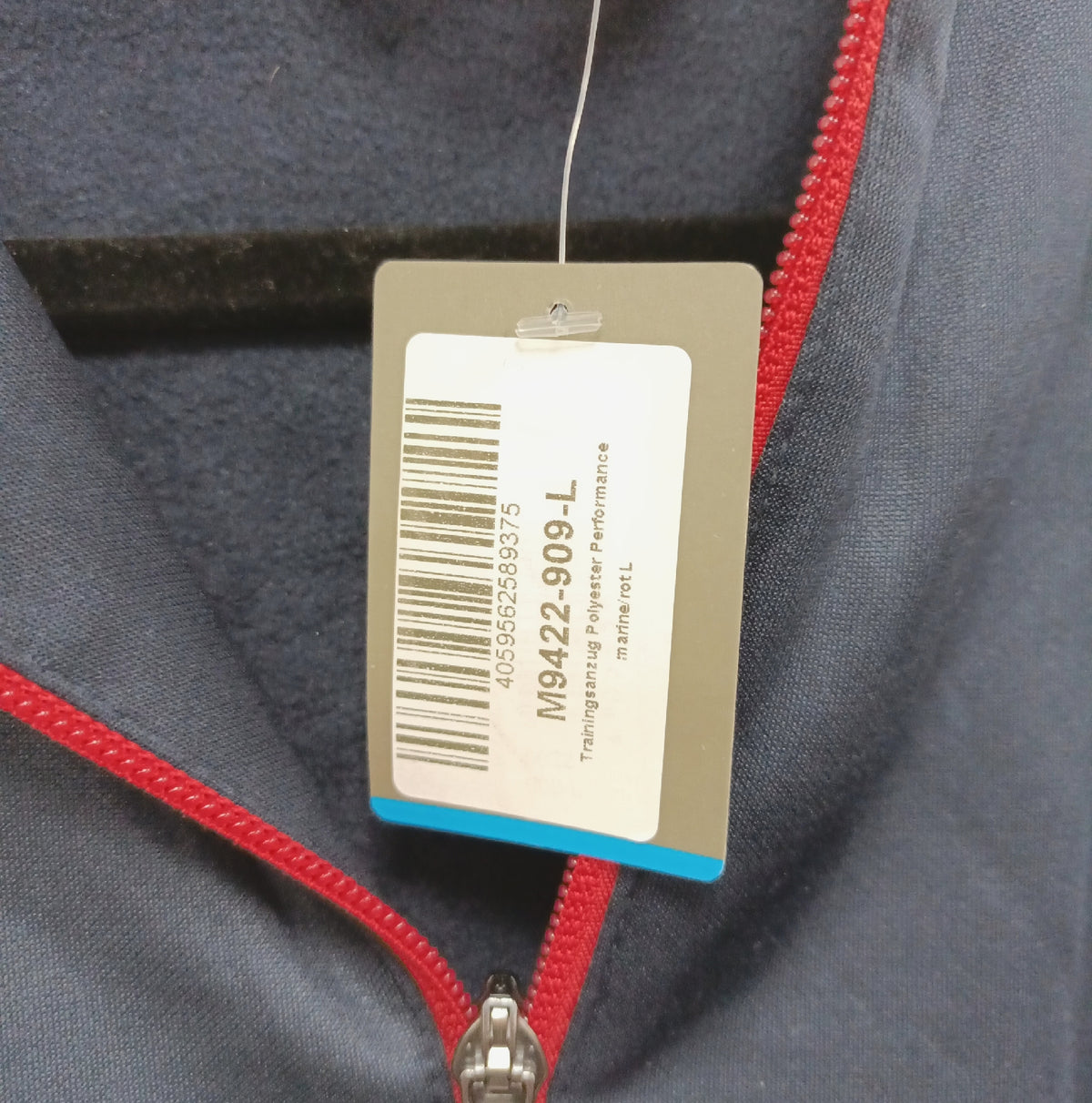 JAKO Herren Trainingsanzug Polyester Performance Kapuze Marine Rot Gr L