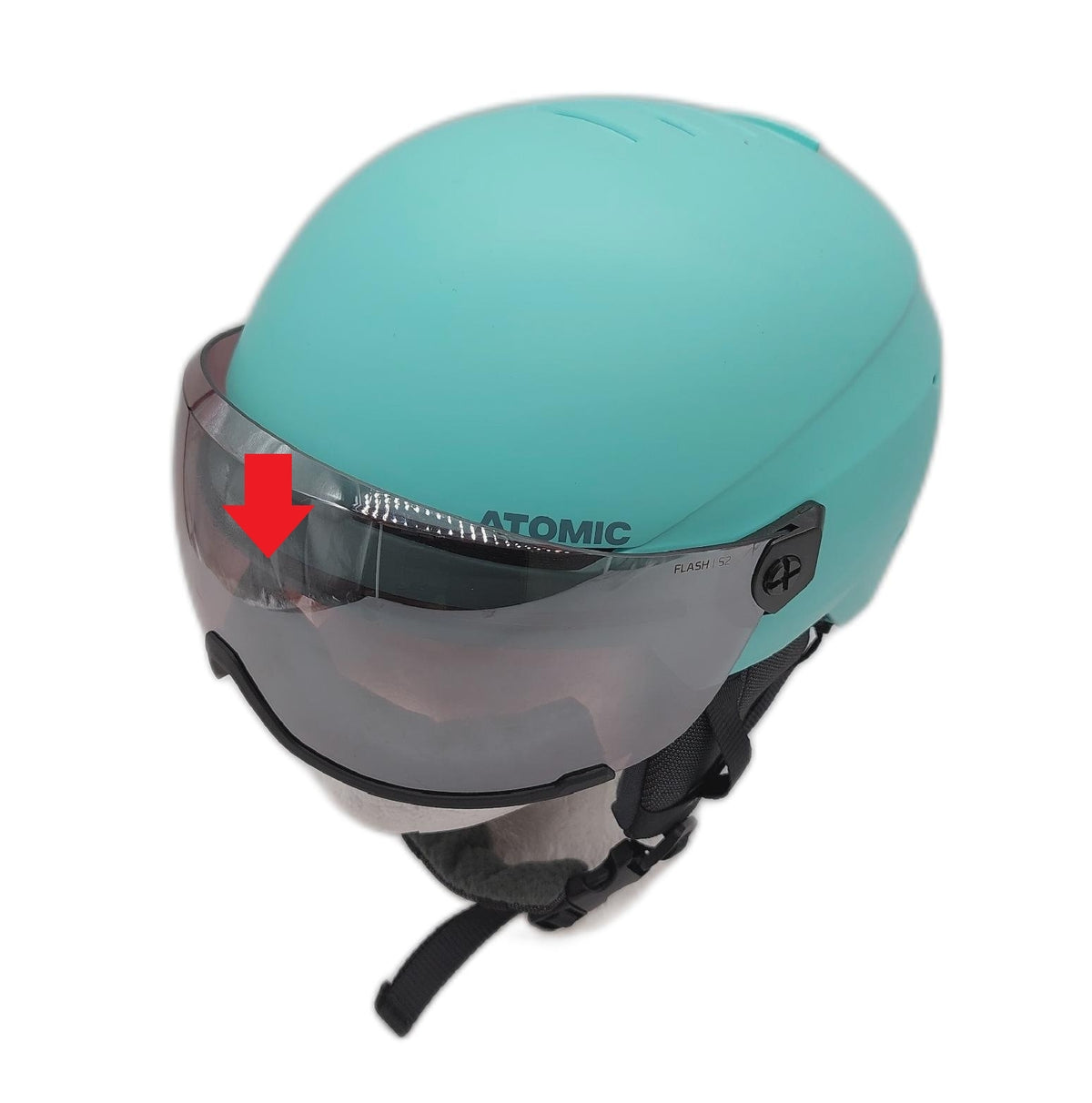 Atomic Savor Visor JR Kinder Snowboard Helm 51 55 cm Turquoise Gebrauchsspuren Kratzer