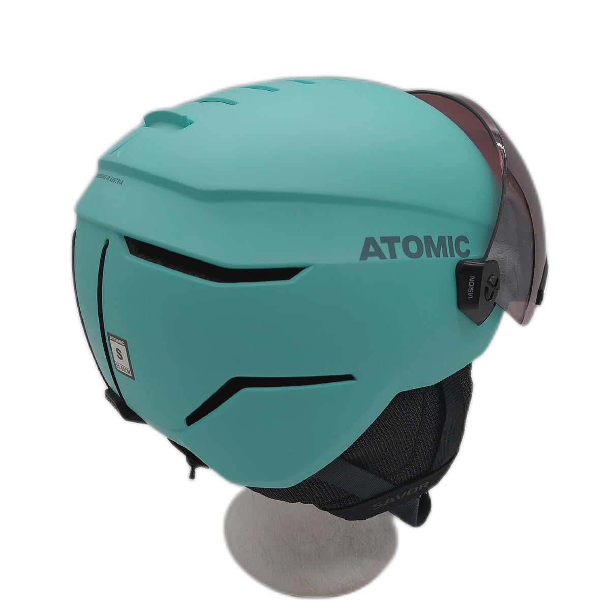 Atomic Savor Visor JR Kinder Snowboard Helm 51 55 cm Turquoise Gebrauchsspuren Kratzer