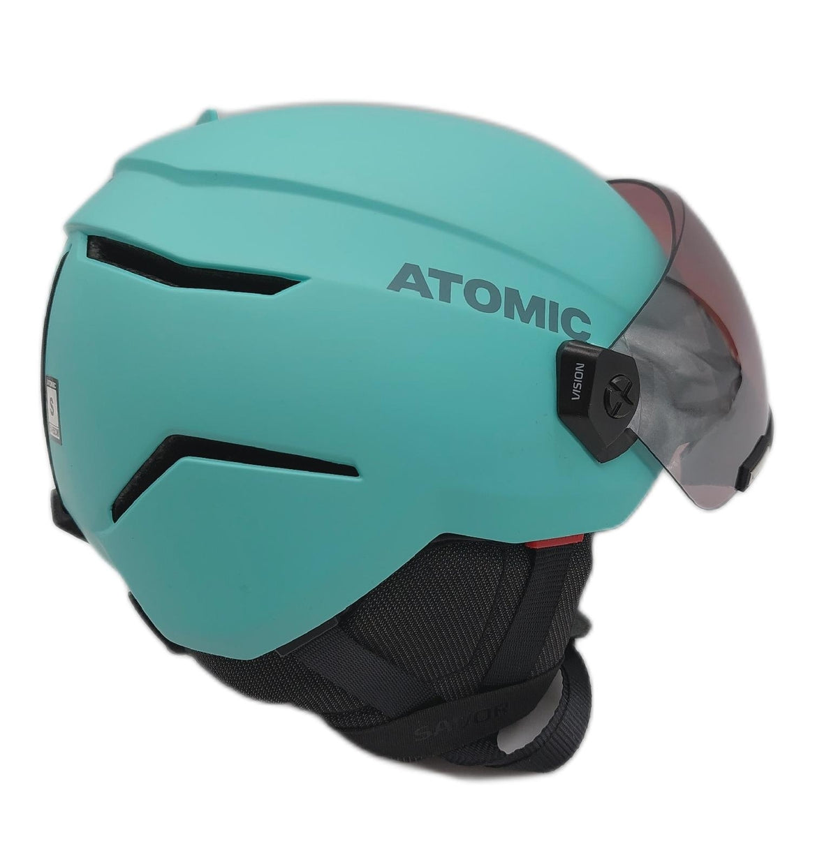 Atomic Savor Visor JR Kinder Snowboard Helm 51 55 cm Turquoise Gebrauchsspuren Kratzer
