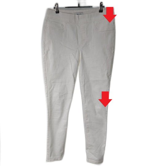 Amazon Essentials PANTS Damen Skinny Jegging Stretch Denim mittlere Leibhöhe elastischer Bund Weiss 40 42 gebraucht mit Farbstriche