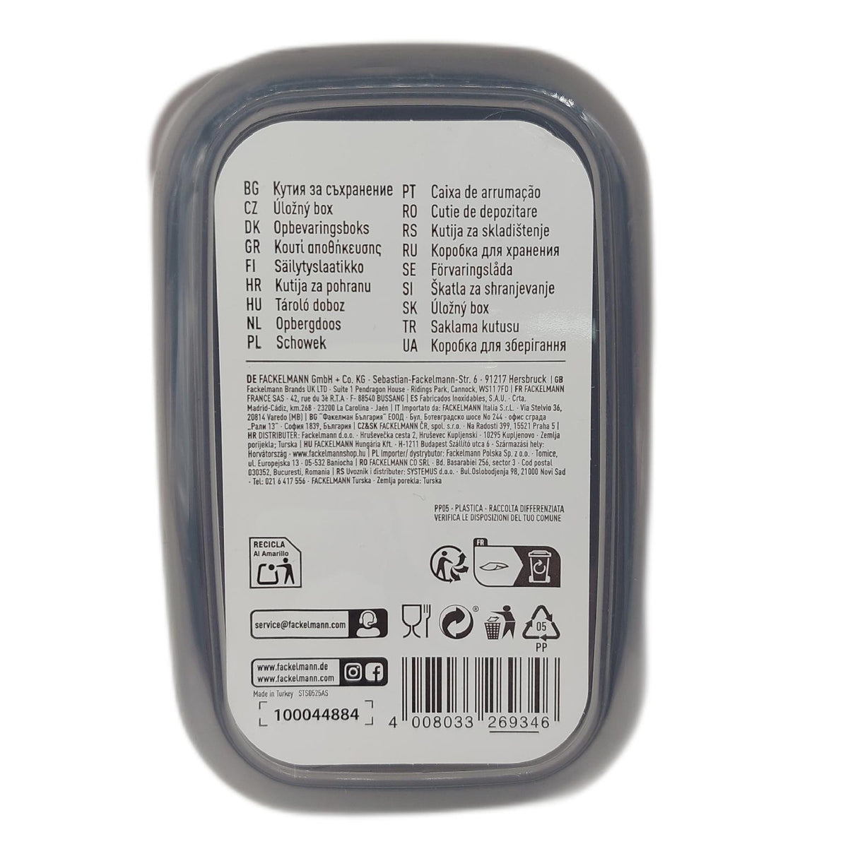 Fackelmann Vorratsbox 400ml  Transparente Aufbewahrungsbox Deckel ideal Storage
