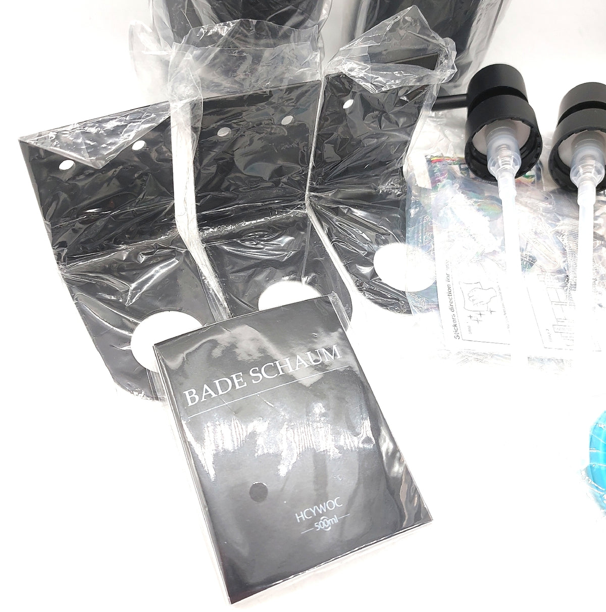 HCYWOC Seifenspender Badezimmer Badaccessoires 3 teilig Wandmontage praktische Lösung